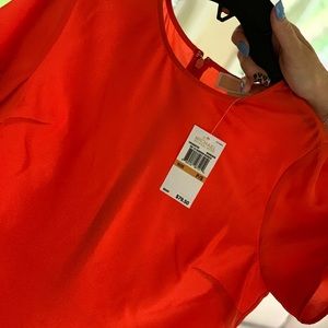 MICHAEL KORS- Mandarin Shortsleeve Blouse